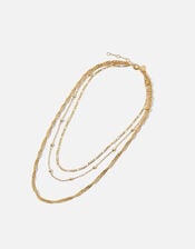 Gold-Plated Twisted Curb Chain Layered Necklace, , large