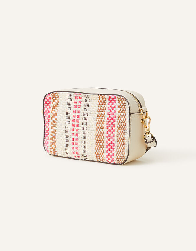 Raffia Stripe Cross-Body Bag, , large