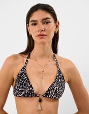Leopard Print Triangle Bikini Top, Leopard (LEOPARD), large