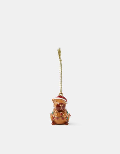 Capybara Enamel Christmas Tree Decoration, , large