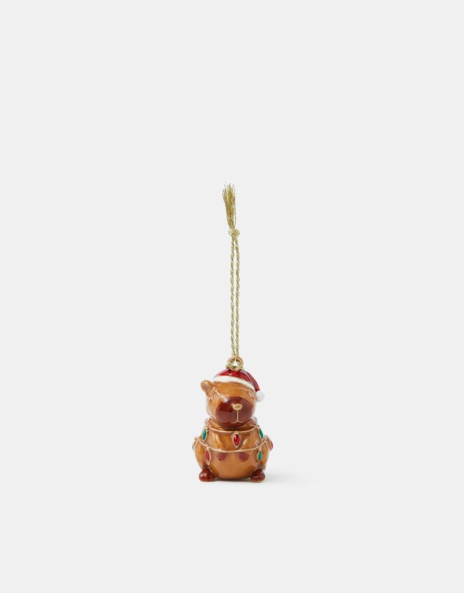 Capybara Enamel Christmas Tree Decoration, , large