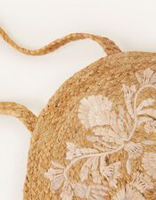 Shell Round Jute Shoulder Bag, , large