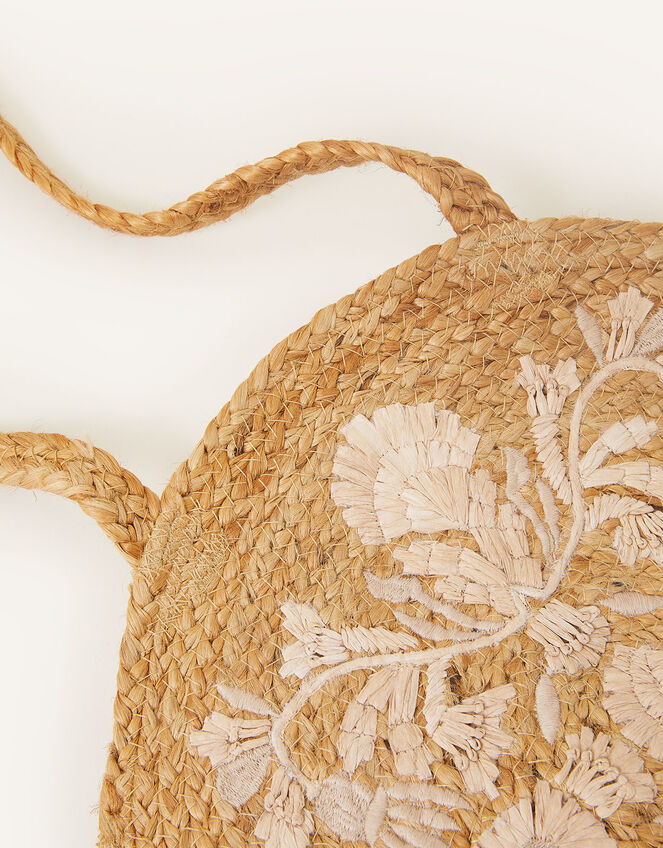 Shell Round Jute Shoulder Bag, , large
