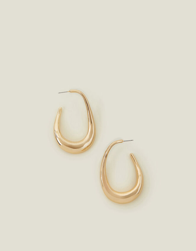 Chunky Hoop Drop Earrings, Gold (GOLD), large