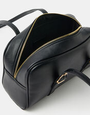 Buckle Strap Bowler Bag, Black (BLACK), large
