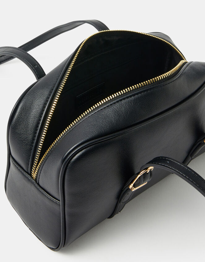 Buckle Strap Bowler Bag, Black (BLACK), large