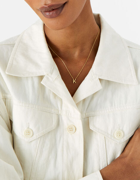 14ct Gold-Plated Initial Chain Necklace, Gold (GOLD), large