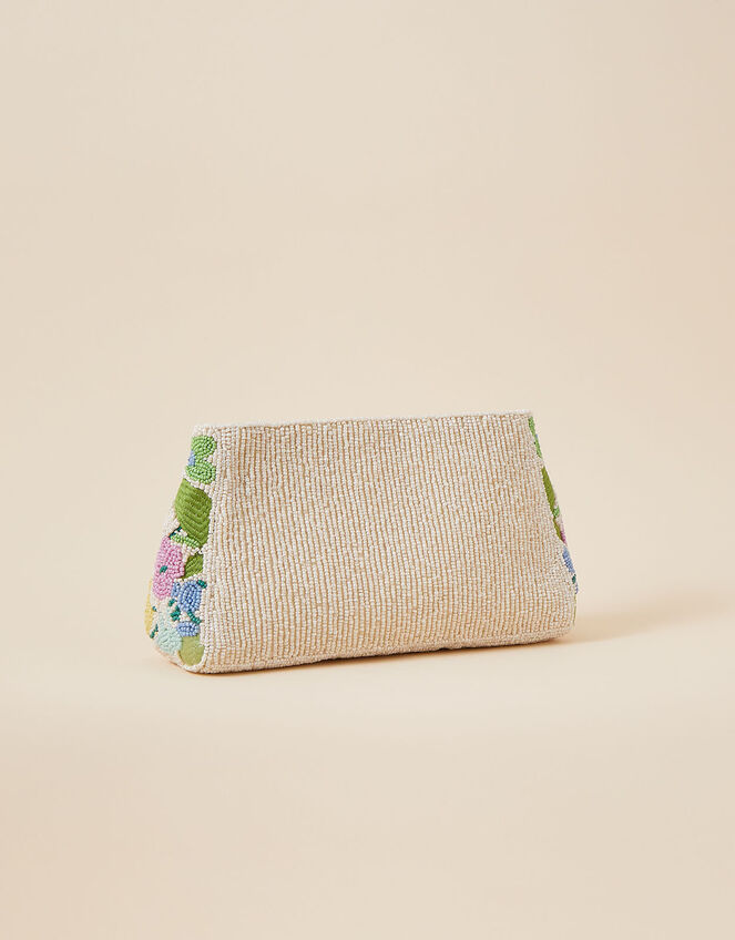 Floral Beaded Zip Cross-Body Bag, , large