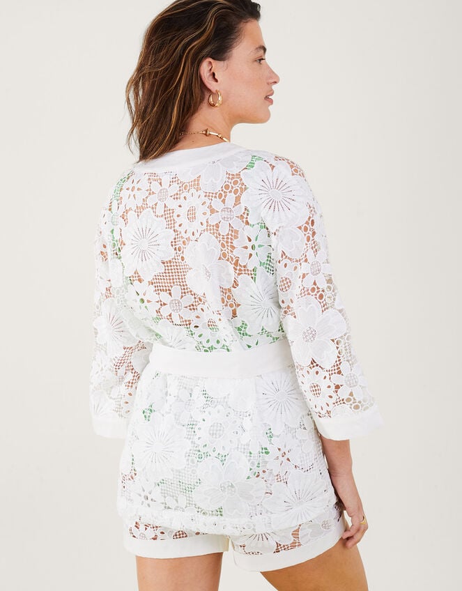 Lace Flower Cover Up, White (WHITE), large
