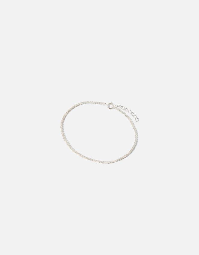 Sterling Silver Tennis Bracelet, , large