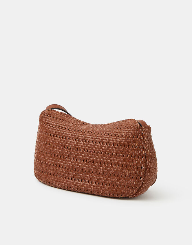 Woven Crossbody Bag, Tan (TAN), large