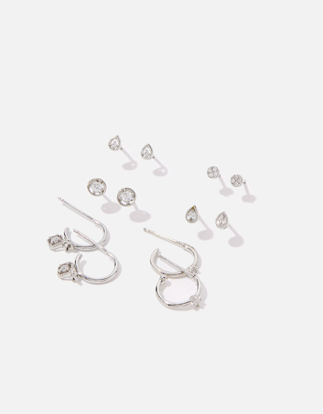 Platinum-Plated Sparkle Earring Multipack, , large