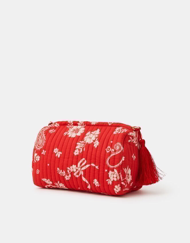 Paisley Heart Quilted Make Up Bag, , large