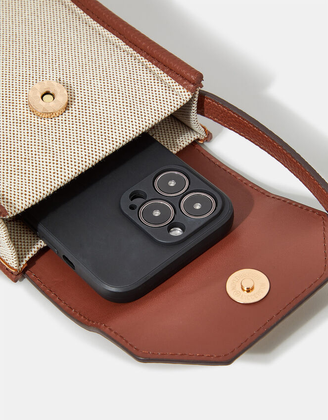 Woven Canvas Phone Bag, , large