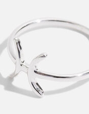 Sterling Silver Zodiac Pisces Ring , Silver (ST SILVER), large