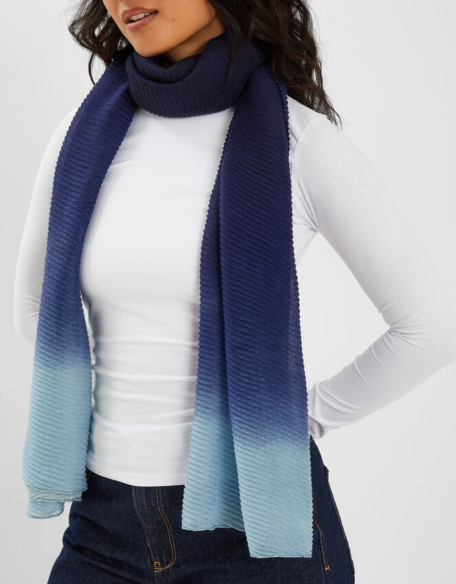 Lightweight Ombre Pleat Scarf, , large