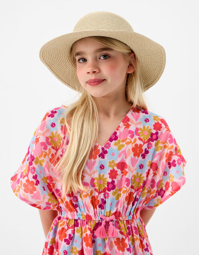 Cherry Charm Floppy Hat, Natural (NEUTRAL), large