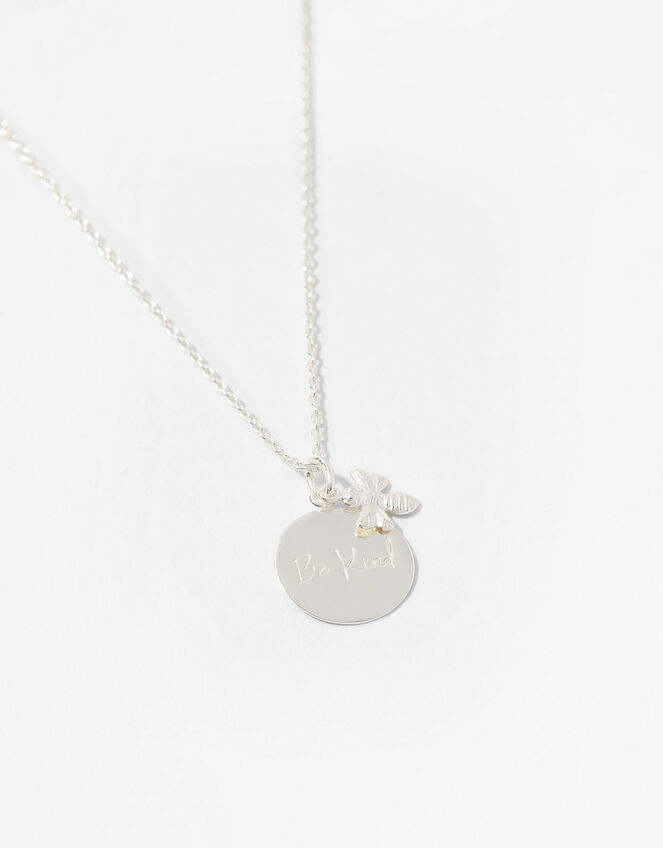 Sterling Silver Bee Kind Necklace, , large