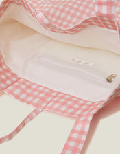 Gingham Shopper Bag, , large