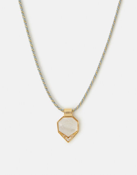 14ct Gold-Plated Evil Eye Pearl Necklace, , large