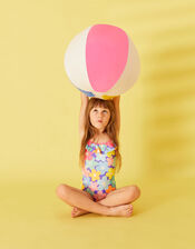 Girls Retro Floral Swimsuit with Recycled Polyester, Multi (BRIGHTS-MULTI), large