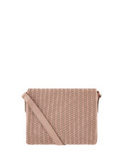 Nora Leather Woven Front Cross-Body Bag, , large