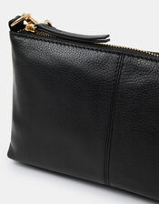 Leather Crossbody Handbag, Black (BLACK), large