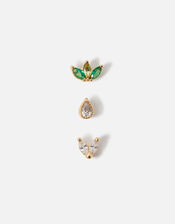 Stainless Steel Flatback Studs Set of Three, , large