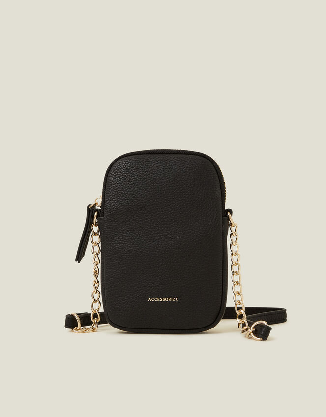 Chain Strap Phone Purse, Black (BLACK), large