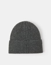 Heart Embroidered Beanie Hat, Grey (GREY), large