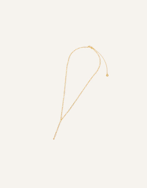 14ct Gold-Plated Sparkle Y-Chain Necklace, , large