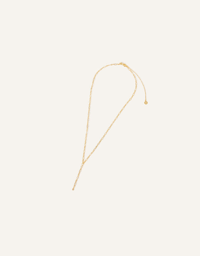 14ct Gold-Plated Sparkle Y-Chain Necklace, , large