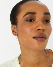 Sterling Silver Molten Hoop Earrings, , large