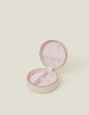 Round Floral Embroidered Jewellery Box, , large