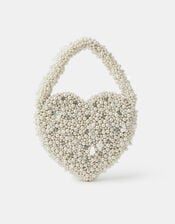 Bridal Pearl Heart Handbag, , large