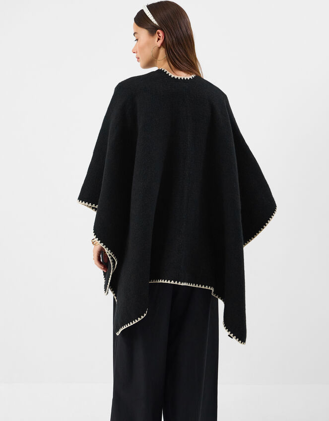 Whipstitch Knit Poncho , , large