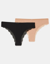 2-Pack Lace-Back Brazilian Briefs, Multi (ASSORTED), large