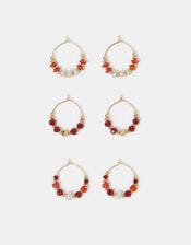 3-Pack Beaded Hoop Earrings, , large