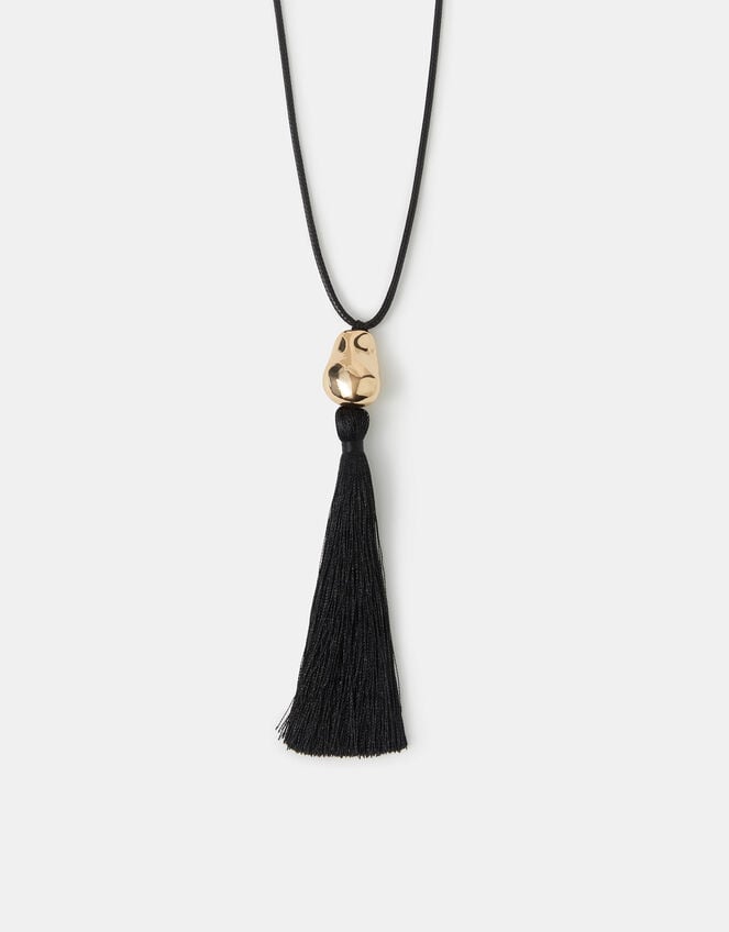 Long Tassel Cord Necklace, , large