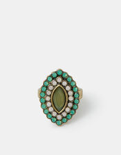 Gem Ellipse Statement Ring, Green (GREEN), large