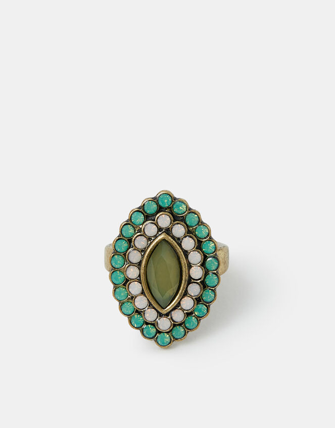 Gem Ellipse Statement Ring, Green (GREEN), large