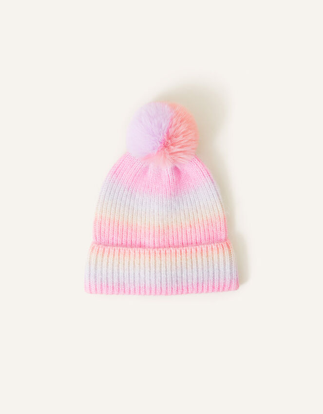 Girls Rainbow Space Dye Beanie, Multi (PASTEL-MULTI), large