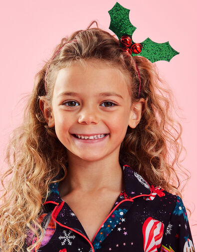 Girls Christmas Holly Headband, , large