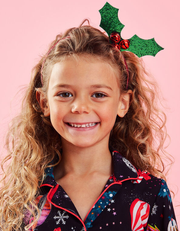 Girls Christmas Holly Headband, , large
