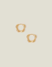 14ct Gold-Plated Flower Hoops, , large