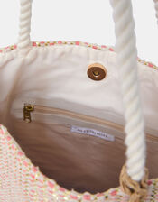 Metallic Woven Starfish Shopper Bag, , large