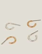 Mini Simple Hoop Earrings Set of Two, , large