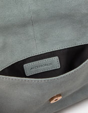 Foldover Suede Wristlet Bag, , large