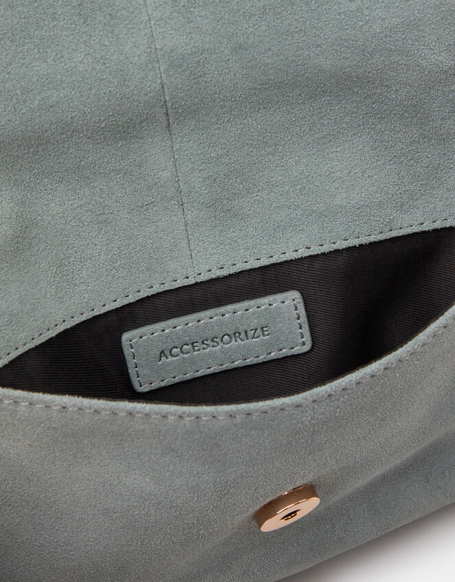 Foldover Suede Wristlet Bag, , large