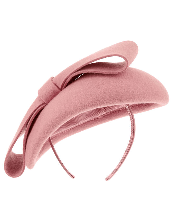 Felt Bow Beret Fascinator Headband, , large